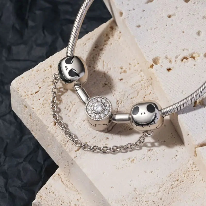 925 Sterling Silver Halloween Charm – Pumpkin Wagon & Magic Hat Bead for Bracelet or Pendant
