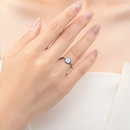 Dainty Blue Evil Eye Protection Ring