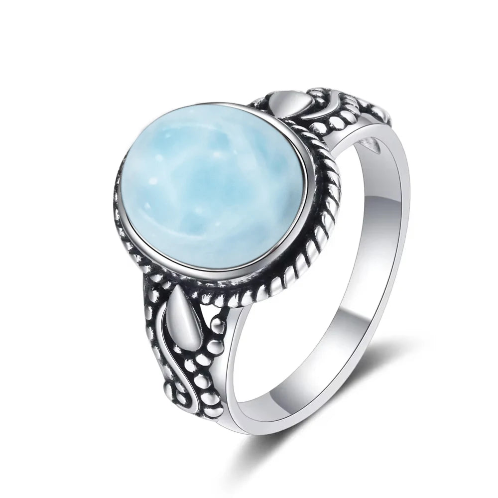Natural Larimar Vintage Ring
