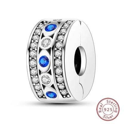 925 Sterling Silver Evil Eye & Hamsa Charms – Blue CZ Protection Beads for Bracelet or Necklace