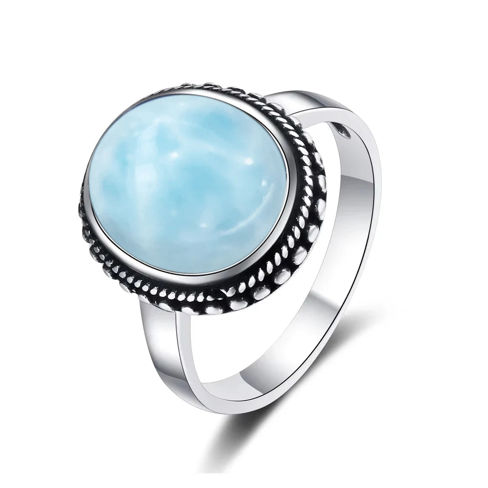 Natural Larimar Vintage Ring