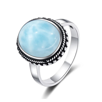 Natural Larimar Vintage Ring