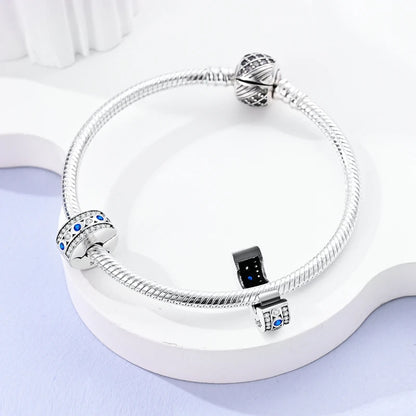 925 Sterling Silver Evil Eye & Hamsa Charms – Blue CZ Protection Beads for Bracelet or Necklace