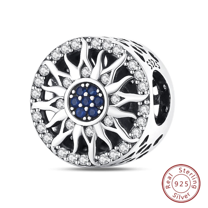 925 Sterling Silver Evil Eye & Hamsa Charms – Blue CZ Protection Beads for Bracelet or Necklace