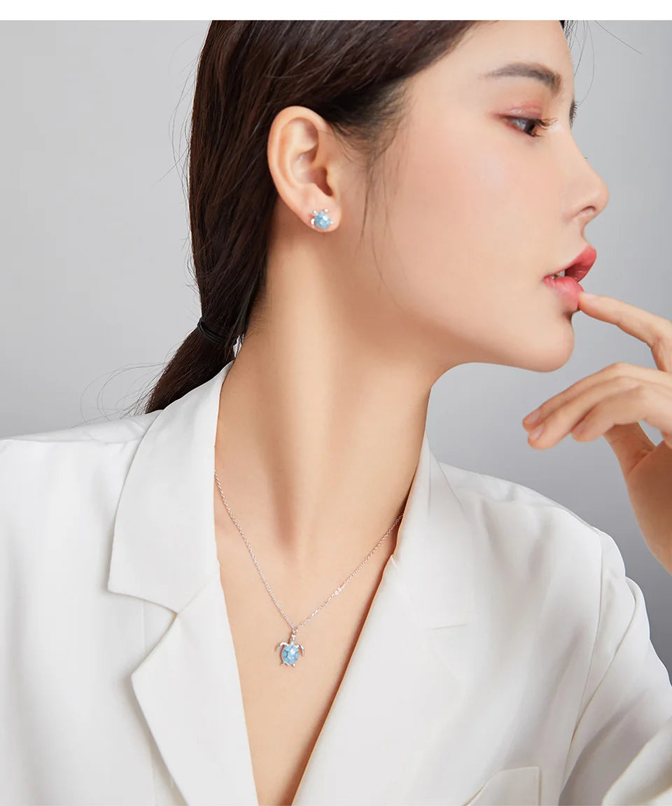 925 Sterling Silver Sea Turtle, Starfish, Seahorse Stud Earrings | Cute Beach Jewelry for Girls