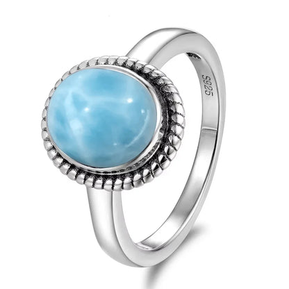 Natural Larimar Vintage Ring
