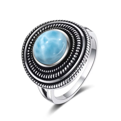 Natural Larimar Vintage Ring