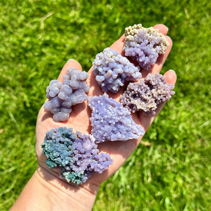 Natural Purple Grape Agate Raw Stone Crystal Decor Meditation Home Office