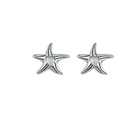 925 Sterling Silver Sea Turtle, Starfish, Seahorse Stud Earrings | Cute Beach Jewelry for Girls