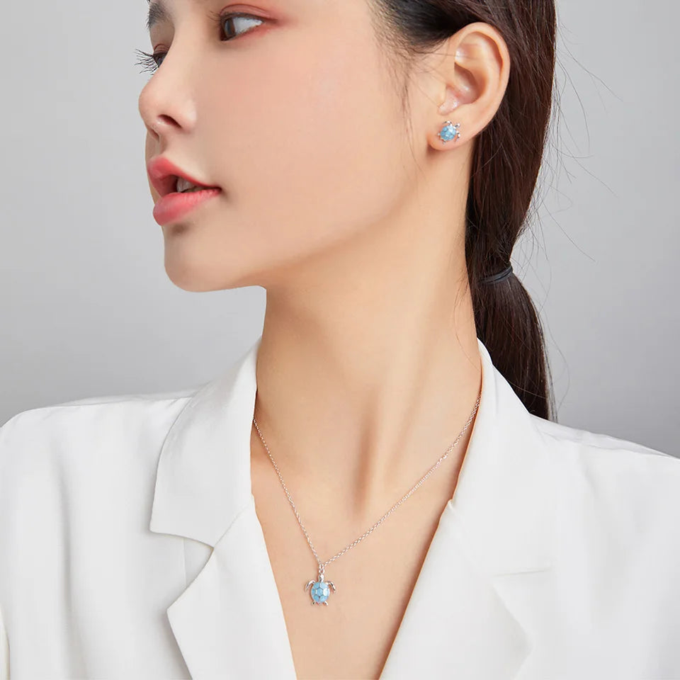 925 Sterling Silver Sea Turtle, Starfish, Seahorse Stud Earrings | Cute Beach Jewelry for Girls