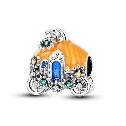 Luminous Pumpkin Charm Collection in 925 Sterling Silver – Glow-in-the-Dark Bracelet Charms