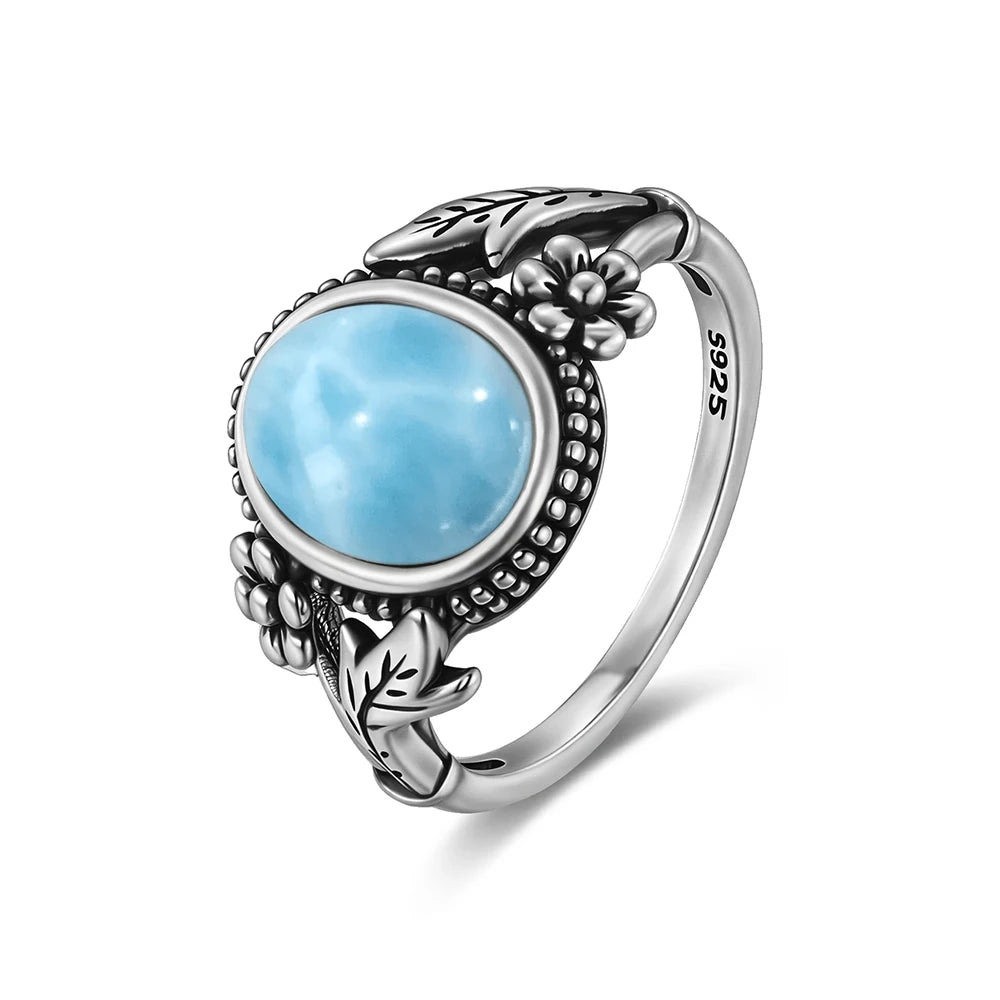 Natural Larimar Vintage Ring
