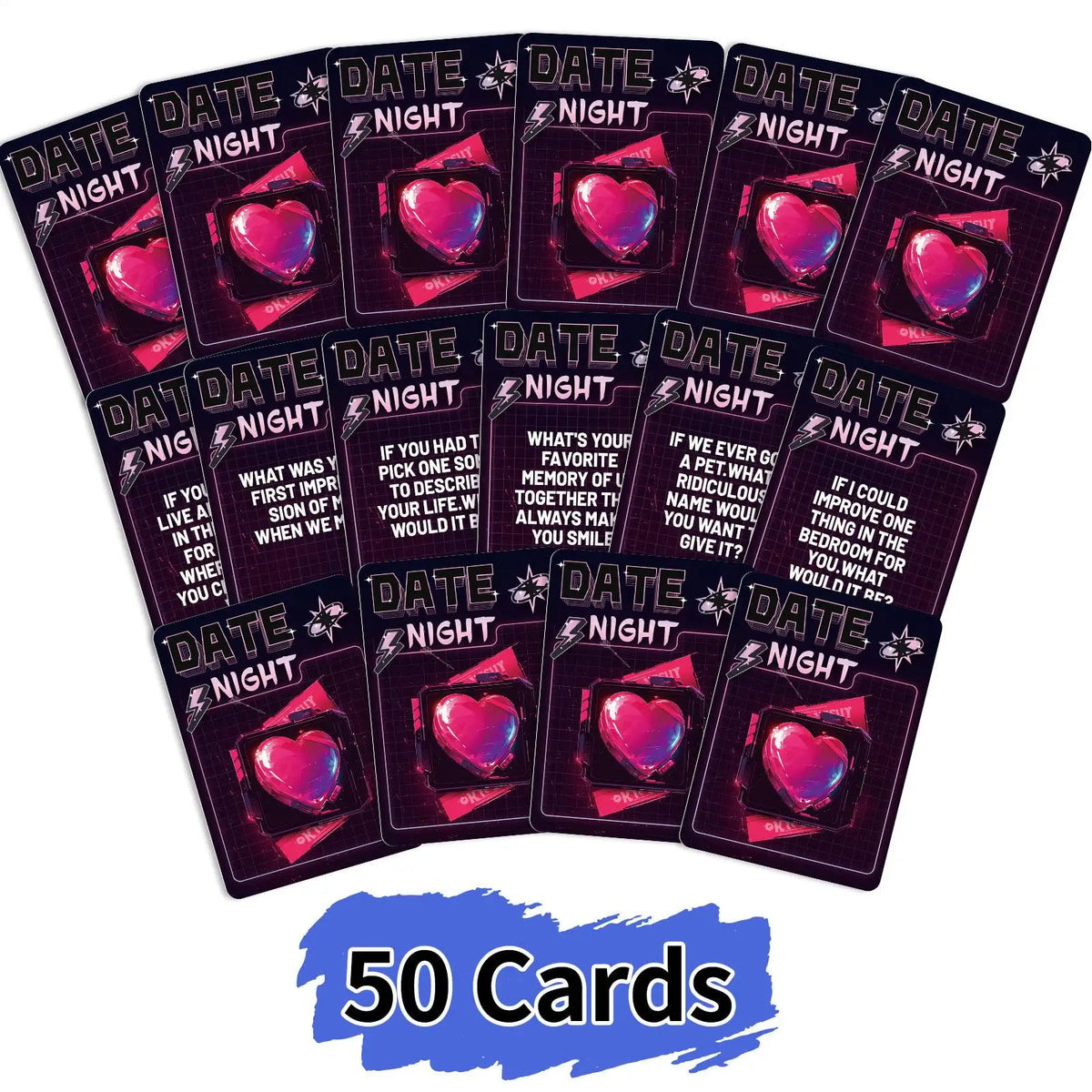 Couples Conversation Cards – 50-Card Romantic Relationship Question Game