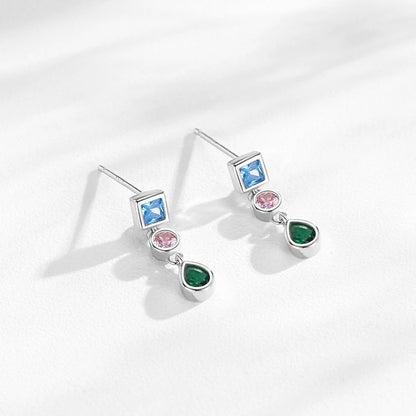 Multi-Gemstone Necklace & Earrings Set with Tourmaline, Sapphire & Citrine