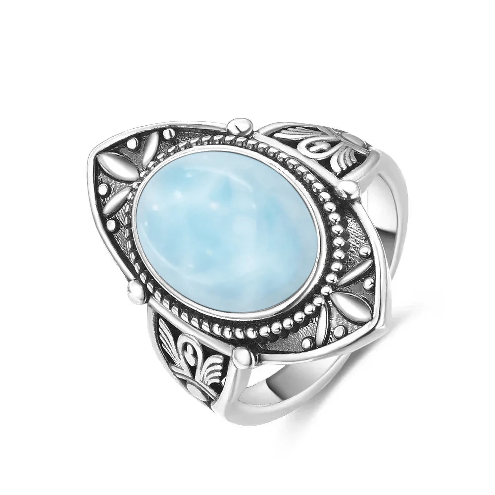 Natural Larimar Vintage Ring