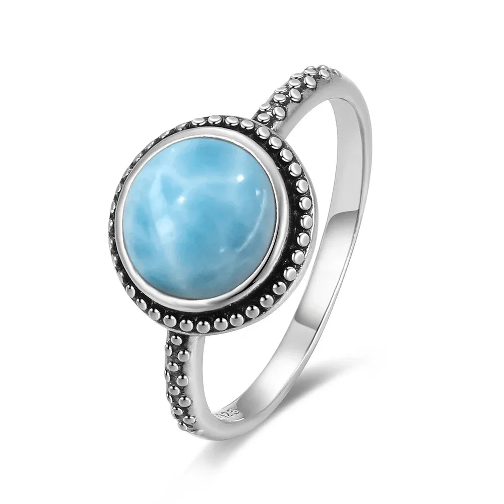 Natural Larimar Vintage Ring