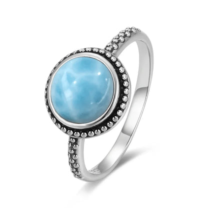 Natural Larimar Vintage Ring