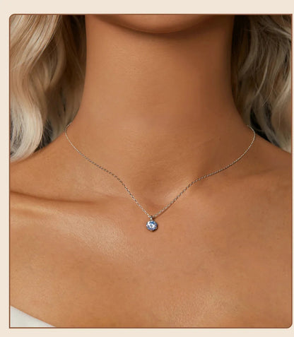 1 Carat Blue Moissanite Classic in  925 Sterling Silver