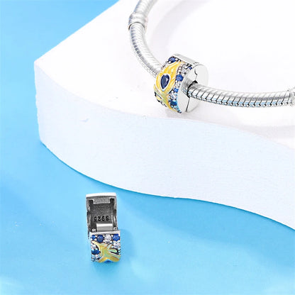 925 Sterling Silver Evil Eye & Hamsa Charms – Blue CZ Protection Beads for Bracelet or Necklace