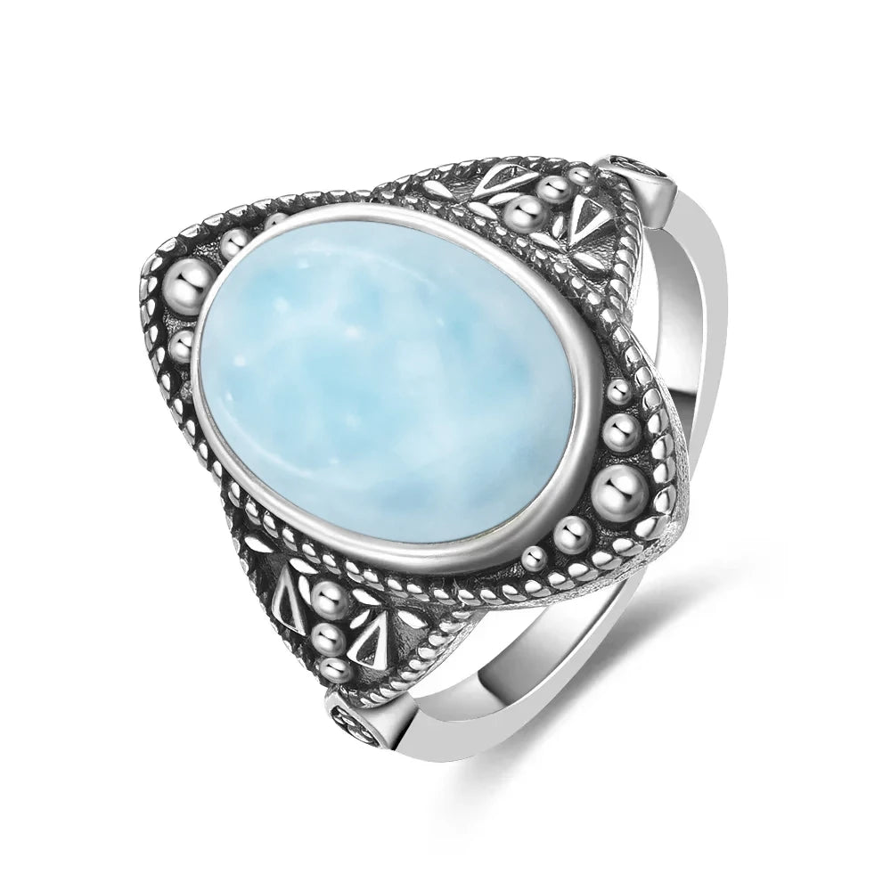 Natural Larimar Vintage Ring