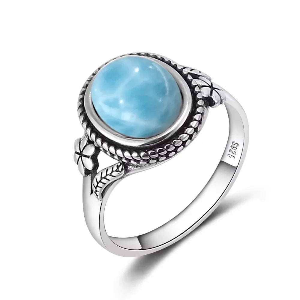 Natural Larimar Vintage Ring