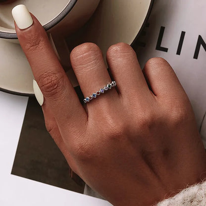 Multicolor Sapphire Rainbow Gemstone Eternity Ring