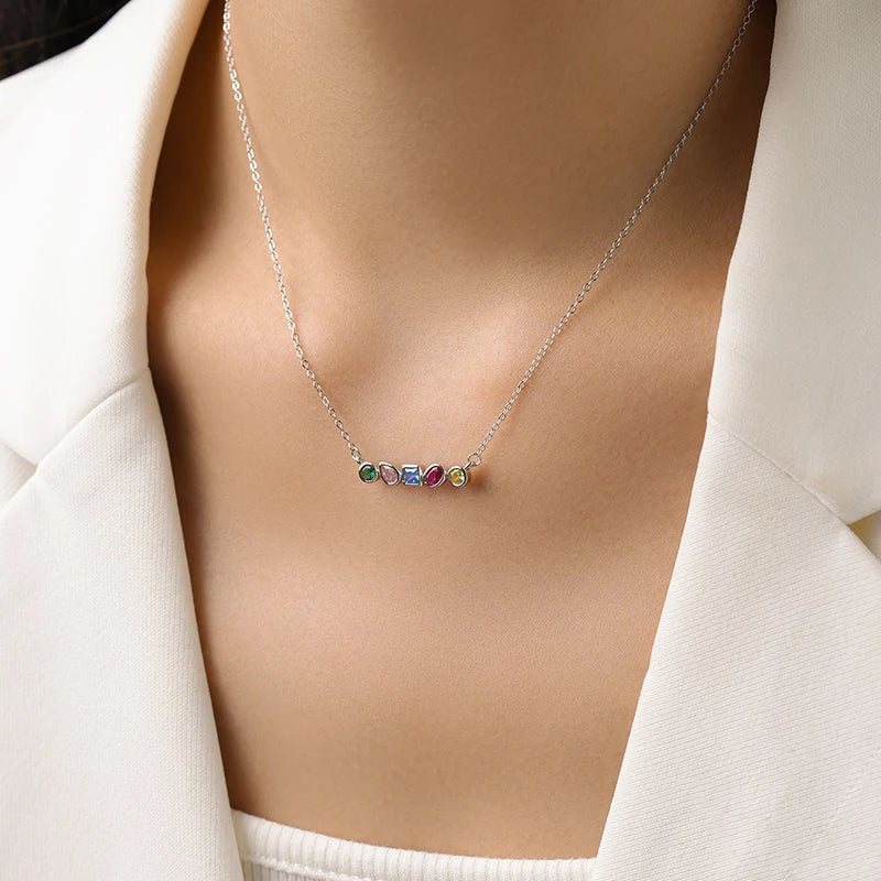Multi-Gemstone Necklace & Earrings Set with Tourmaline, Sapphire & Citrine