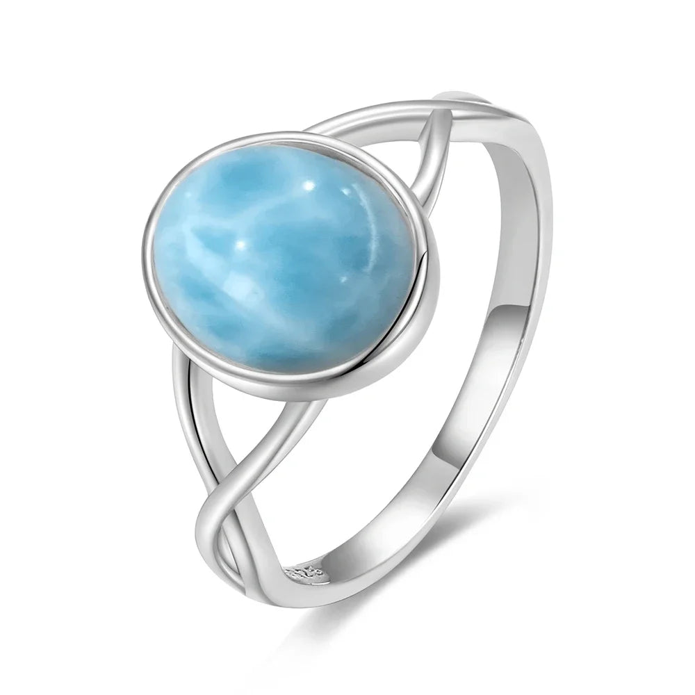 Natural Larimar Vintage Ring