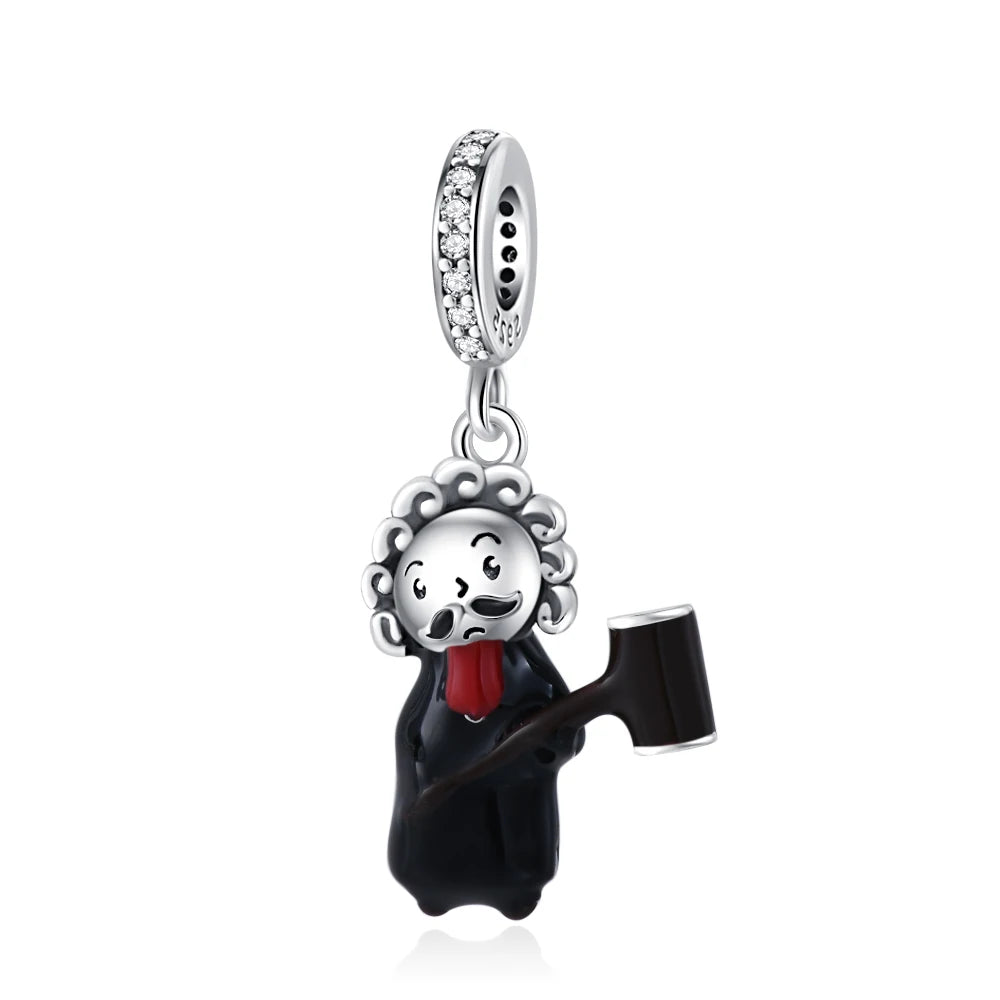 925 Sterling Silver Halloween Charm – Pumpkin Wagon & Magic Hat Bead for Bracelet or Pendant