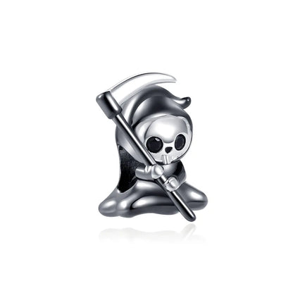 925 Sterling Silver Halloween Charm – Pumpkin Wagon & Magic Hat Bead for Bracelet or Pendant