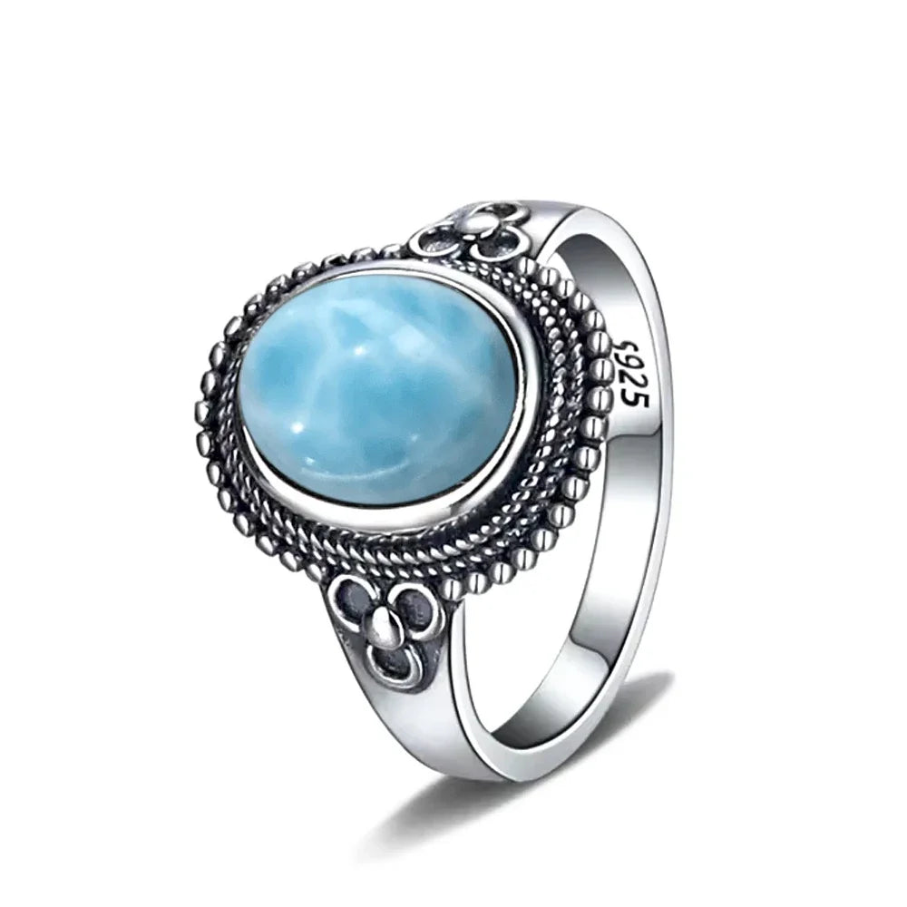 Natural Larimar Vintage Ring