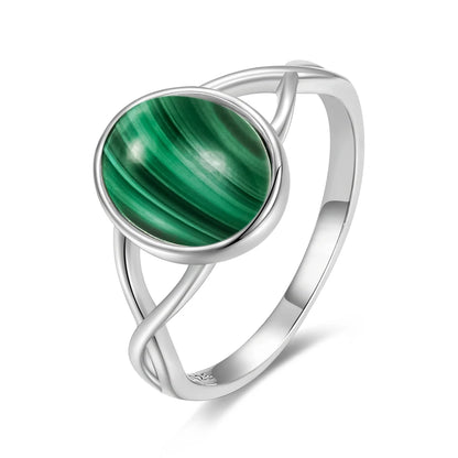 Vintage Natural Malachite Sun & Flower Ring in 925 Sterling Silver
