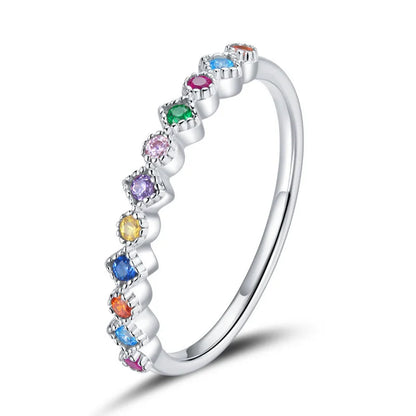 Multicolor Sapphire Rainbow Gemstone Eternity Ring