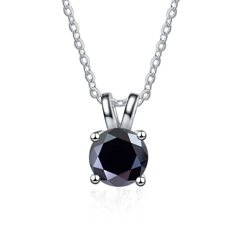 1 Carat Moissanite Solitaire Pendant Necklace – 925 Sterling Silver Bridal Wedding Jewelry Gift
