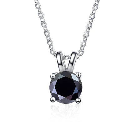 1 Carat Moissanite Solitaire Pendant Necklace – 925 Sterling Silver Bridal Wedding Jewelry Gift