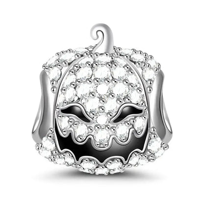 925 Sterling Silver Halloween Charm – Pumpkin Wagon & Magic Hat Bead for Bracelet or Pendant