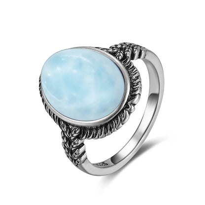 Natural Larimar Vintage Ring