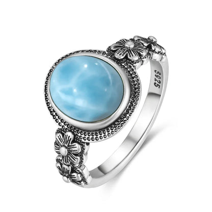 Natural Larimar Vintage Ring