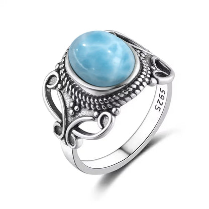 Natural Larimar Vintage Ring