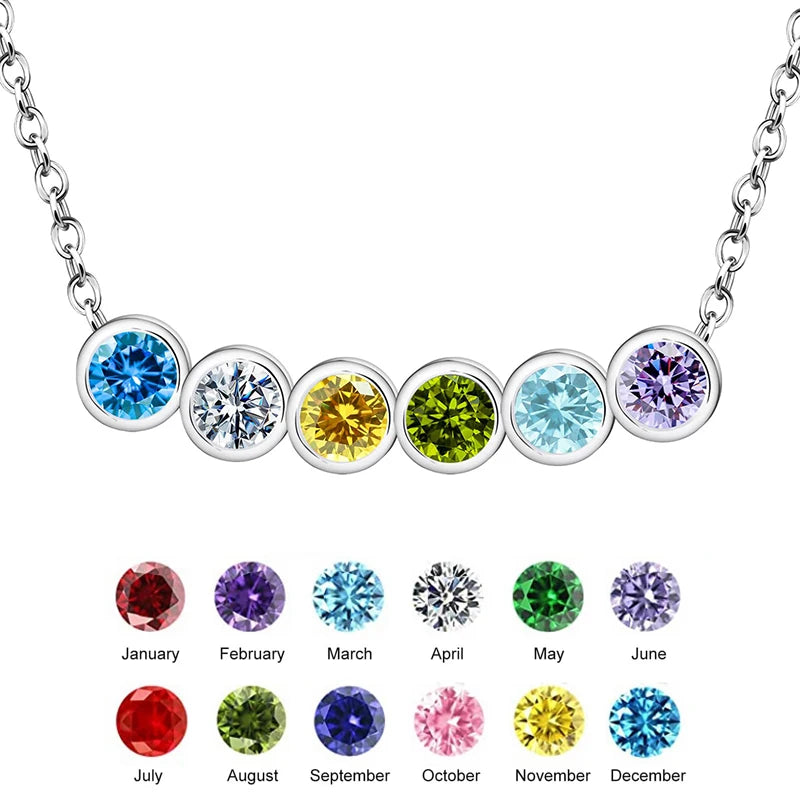 Personalized Gemstone Birthstone Necklace