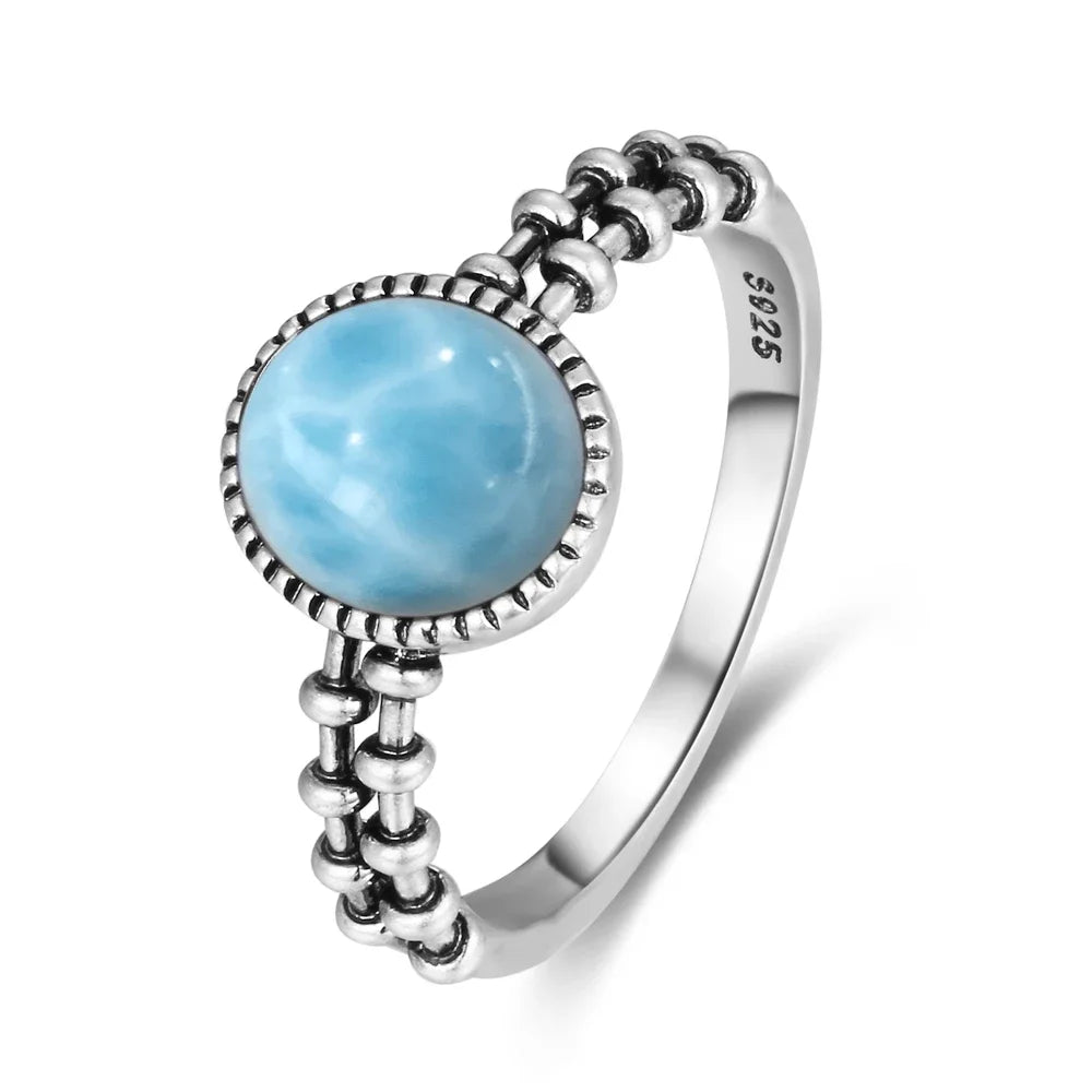 Natural Larimar Vintage Ring