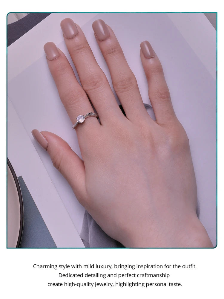 925 Sterling Silver Twisted Geometric Ring with Sparkling CZ