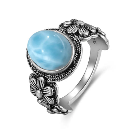 Natural Larimar Vintage Ring
