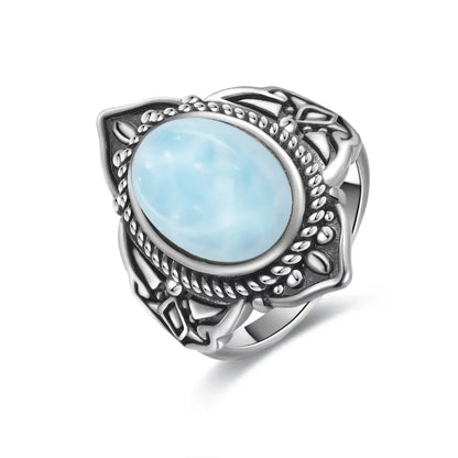 Natural Larimar Vintage Ring