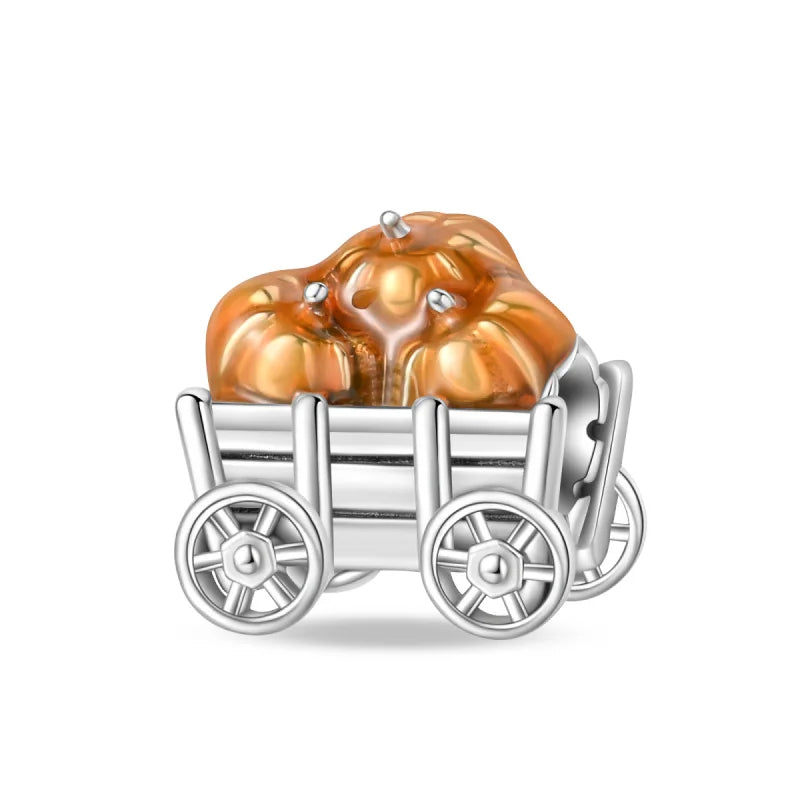 Luminous Pumpkin Charm Collection in 925 Sterling Silver – Glow-in-the-Dark Bracelet Charms