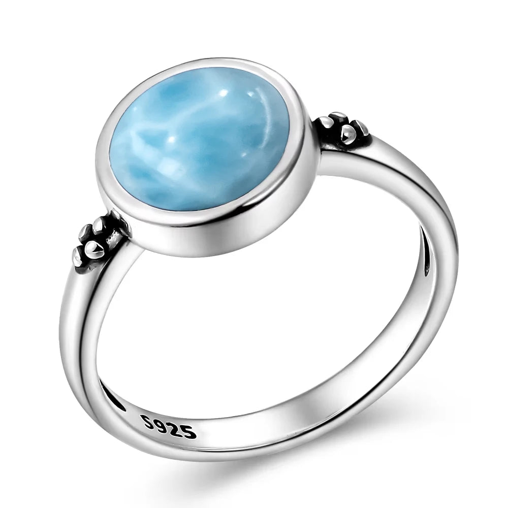 Natural Larimar Vintage Ring