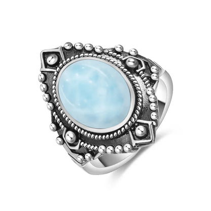 Natural Larimar Vintage Ring
