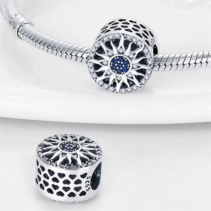925 Sterling Silver Evil Eye & Hamsa Charms – Blue CZ Protection Beads for Bracelet or Necklace