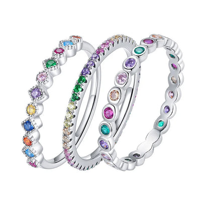 Multicolor Sapphire Rainbow Gemstone Eternity Ring