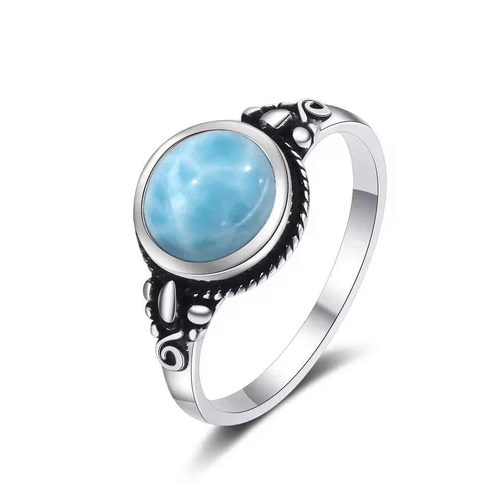 Natural Larimar Vintage Ring